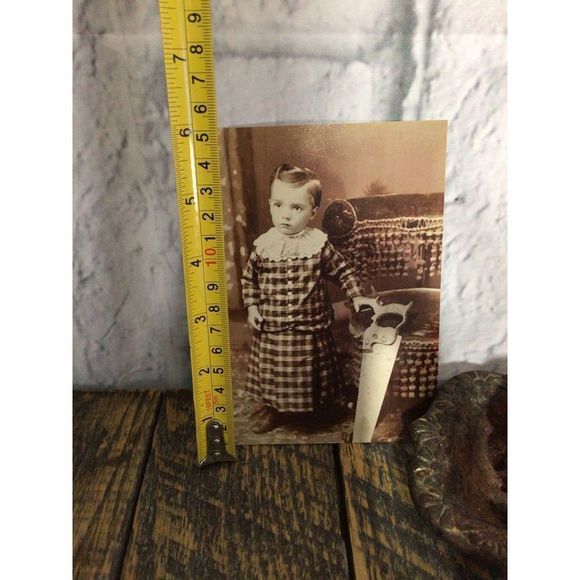 Vintage Photo Reprint Photo Boy With Hand Saw Odd Creepy - Picture 3 of 10